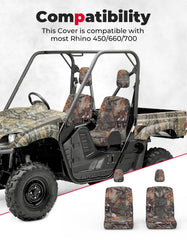 KEMIMOTO UTV seat cover with water-resistant backing protects seats from moisture