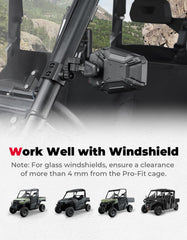 KEMIMOTO UTV mirror with breakaway design protects against trail obstacles.