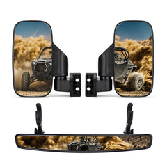 KEMIMOTO UTV side mirror left wide view improves trail visibility