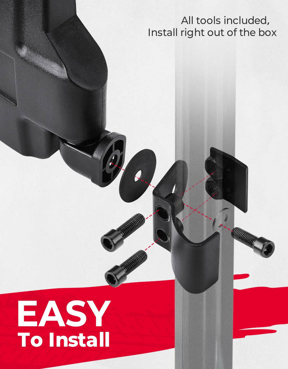 KEMIMOTO UTV mirror mounting compatible with channel-shaped bars
