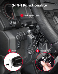 KEMIMOTO switch and laser-marked horn area for easy operation in low light.