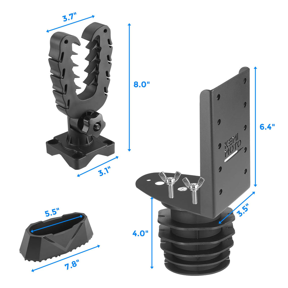 KEMIMOTO UTV tool holder holding crossbow and shovel securely