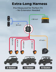 KEMIMOTO waterproof LED ensures visibility in rain and night driving.