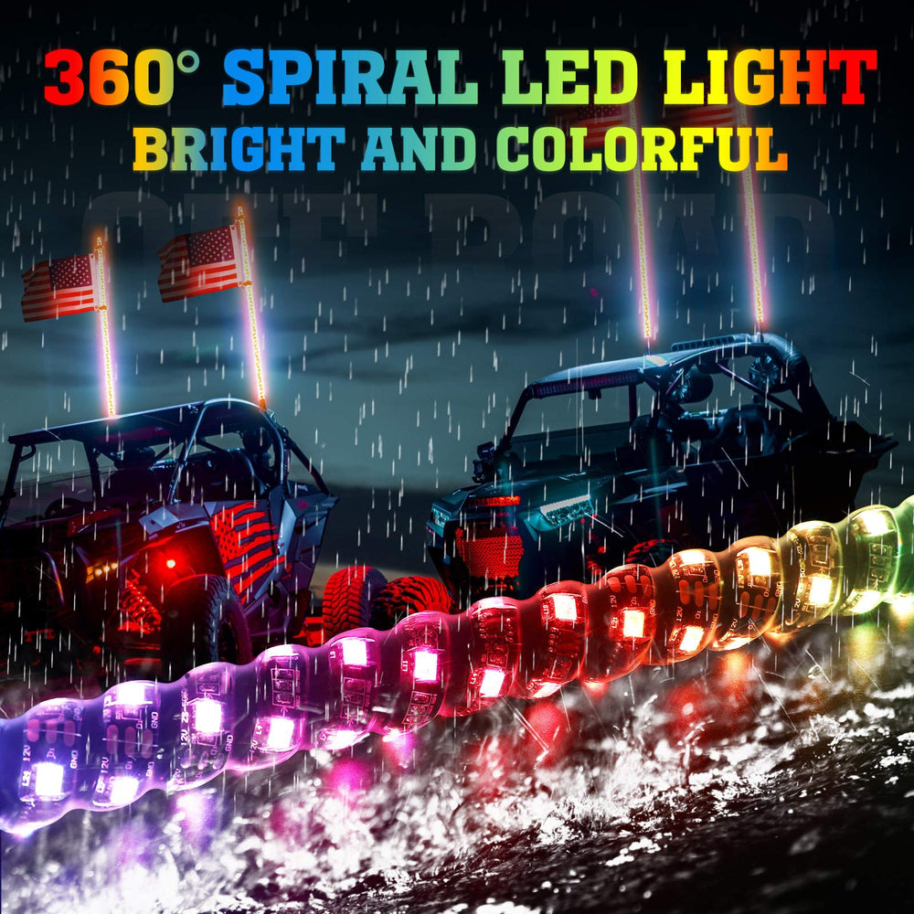 KEMIMOTO 1ft whip lights with app and RF control