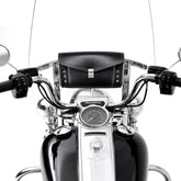 KEMIMOTO windshield bag on a 10-inch windscreen provides organized touring storage.