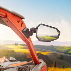 Kemimoto X3 mirror with full billet aluminum construction for rugged off-road visibility