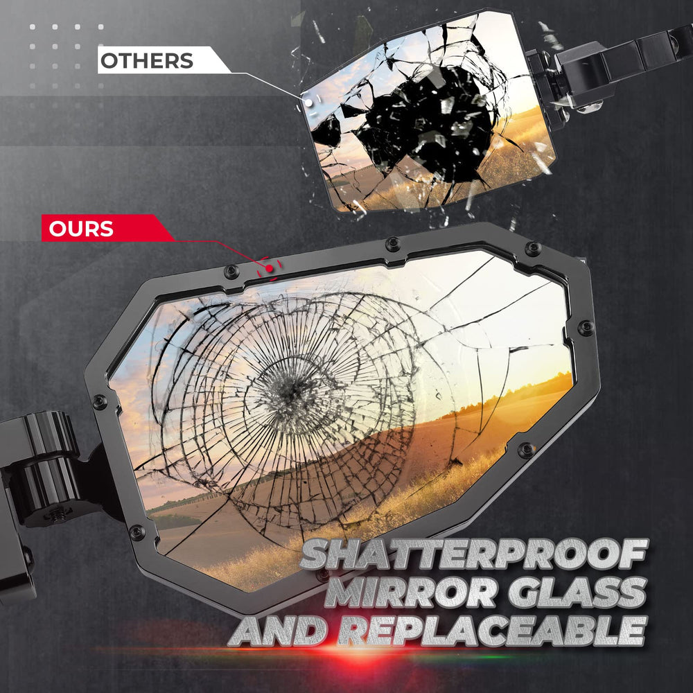 Left Kemimoto X3 mirror for Maverick X3 family, engineered for durability