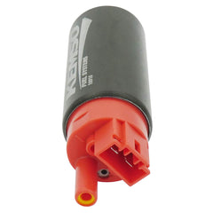 KEMSO 340LPH fuel pump side view, easy-to-route lines for reliable installation
