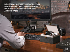 KENARK KK6M-BK Faraday Box shows high-density mesh shielding blocking EM signals.