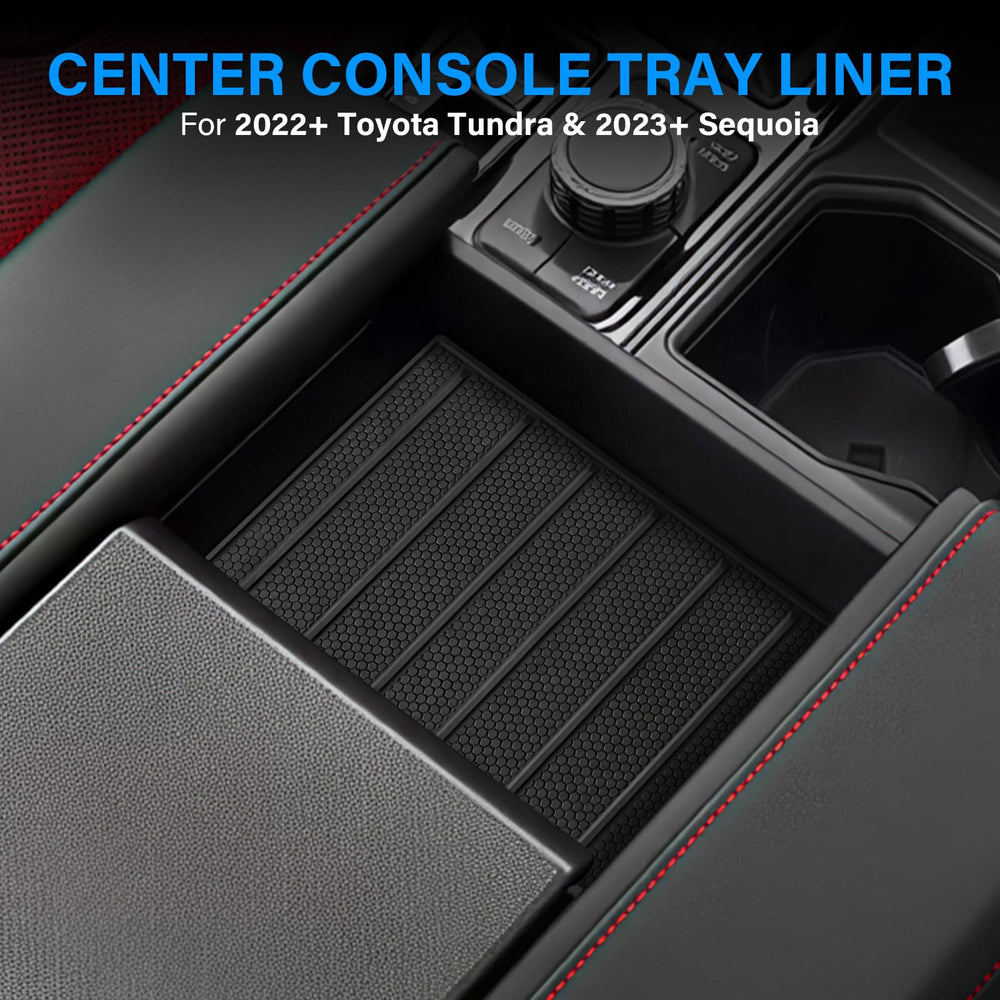 Kentuto center console tray liner for Toyota Sequoia blends with interior aesthetics.