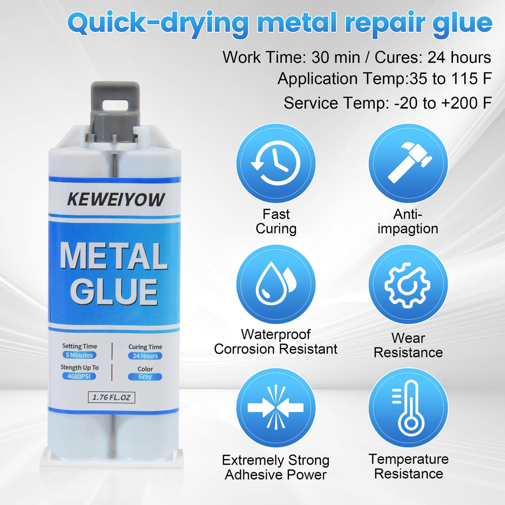 KEWEIYOW glue syringe with pusher for precise 1 to 1 mixing