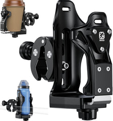 Kewig anti theft cup holder with adjustable width secures various bottle sizes