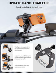 Kewig bike phone holder easy grab operation supports one-handed use.