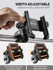 Kewig bike phone holder non-slip padding reduces slips on bumpy roads.