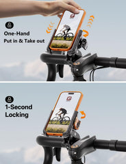 Kewig bike phone holder one-second lock-release enables quick, secure adjustments.