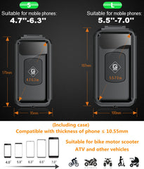 Kewig bike phone mount fits handlebars 22–33mm for 5.5–7.0 inch phones