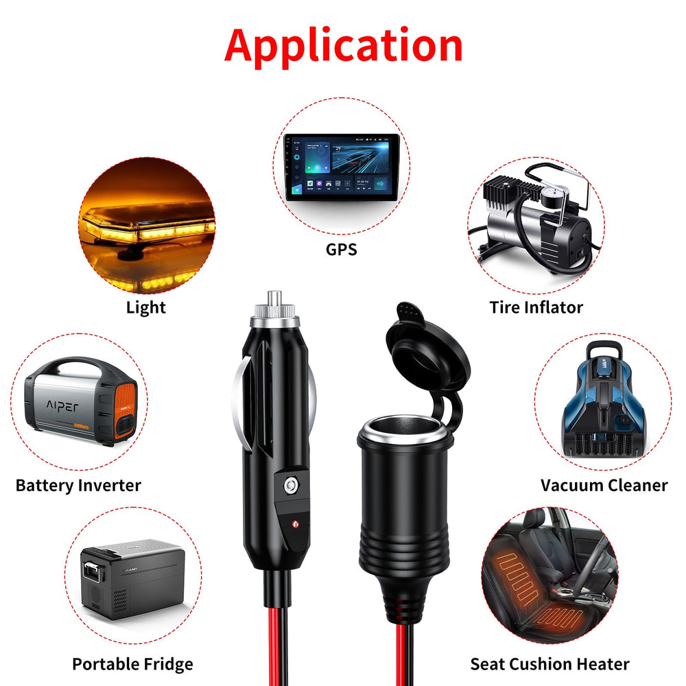 Kewig supports 12V-24V devices like fans and USB chargers.
