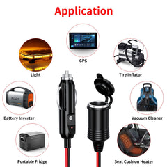 Kewig supports 12V-24V devices like fans and USB chargers.