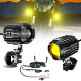 Kewig motorcycle LED driving light beam for night visibility on off-road rides.