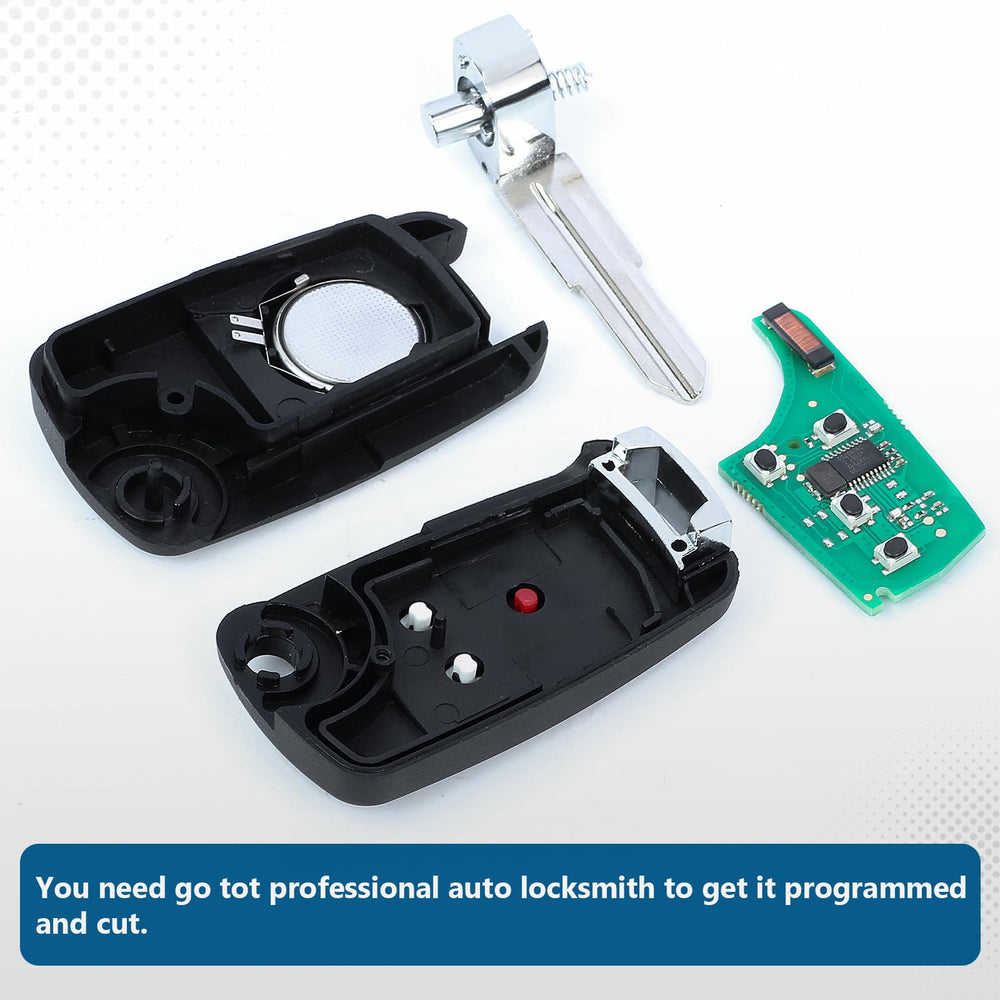 Keyecu remote fob side profile shows slim design for dashboard fit