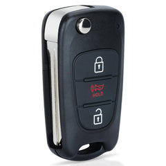 Keyecu replacement remote for Kia Soul 2010-2013, front view highlighting flip key design for easy handling.