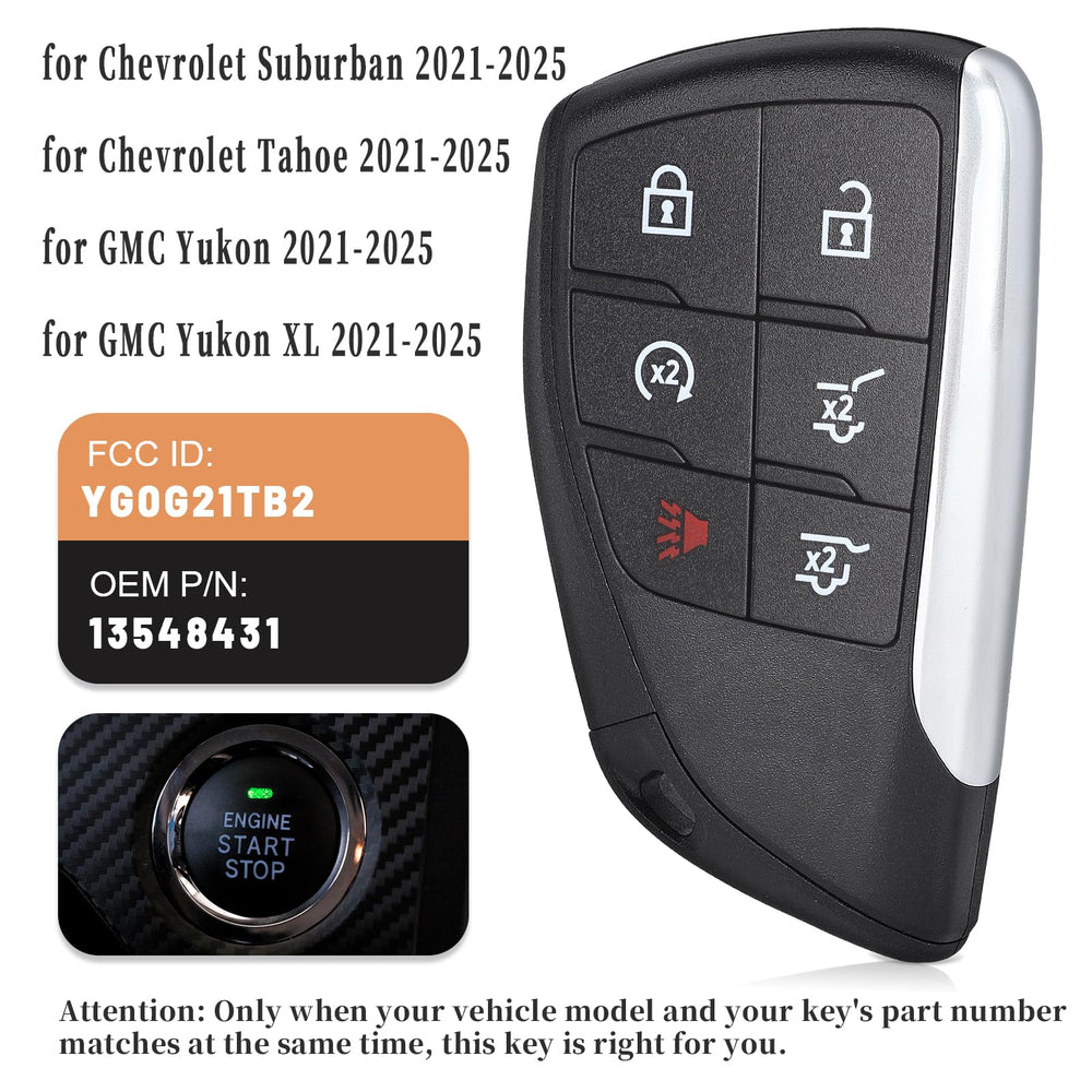 Keyecu replacement remote Suburban back view showing durable shell