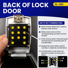 KeyGuard SL-591 keypad closeup features large punch buttons for easy entry.