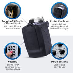 KeyGuard SL-591 interior layout showing spacious storage for keys and fobs.