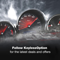 KeylessOption compact fob held in hand emphasizing portability