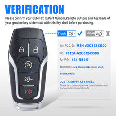 Keymall Ford F-250 fob shell cover with five-button layout, aligns with original controls.