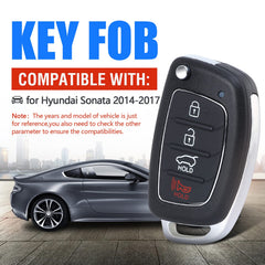 Keymall Hyundai Sonata back view remote fob design
