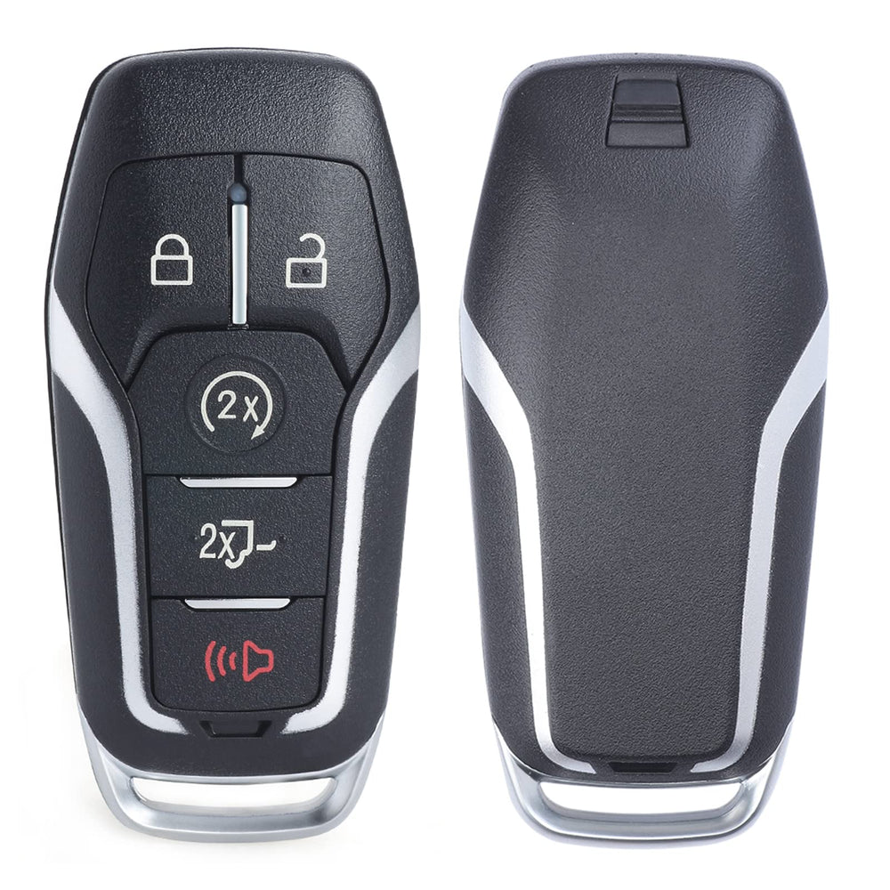 Keymall remote buttons detail highlights Lock, Unlock, Remote Start, Trunk, Panic.