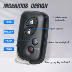 Keymall Smart Key Fob compatibility label clarifies model fit for Lexus