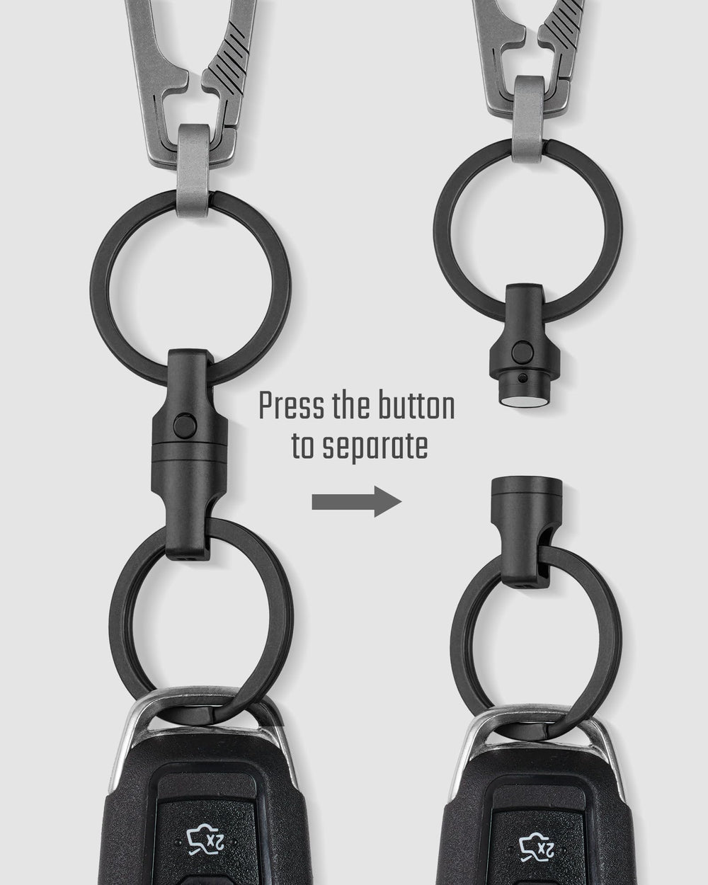 KeyUnity KA45 anti-fall magnetic connection enables quick, secure key swaps.