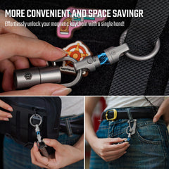 KeyUnity KA48 compact titanium keychain suitable for car and USB keys.