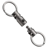 KeyUnity titanium detachable key ring connector for quick access on bags or belts.