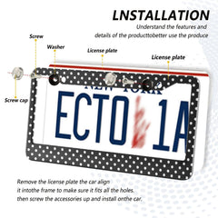 Kigai universal-fit license frame demonstrated on front or rear plates.