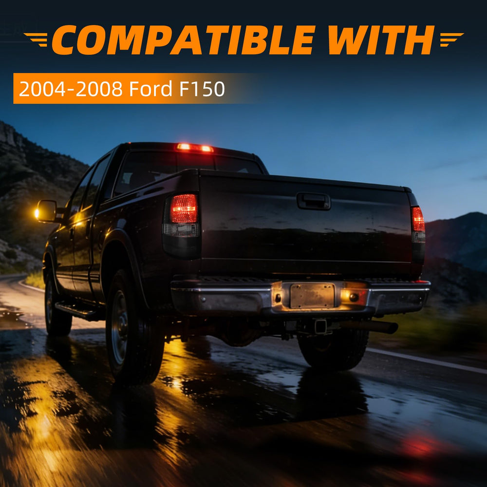 KIGEMOS driver-side smoked tail light highlights rugged style with blackout finish.