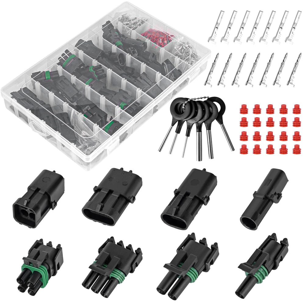 Kikerike 502Pcs kit packaging showing waterproof connectors for easy field repairs.