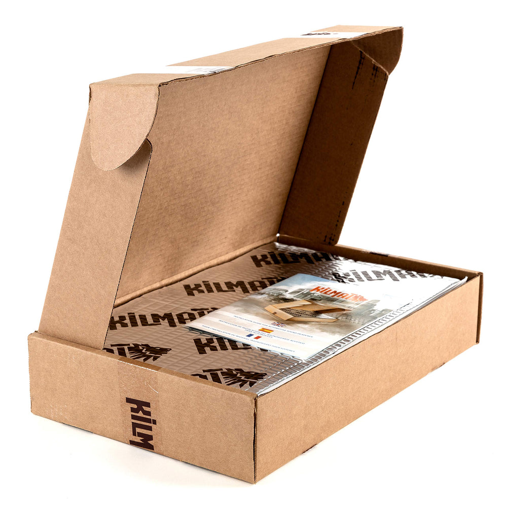 KILMAT aluminum foil surface adds durable heat and sound insulation.