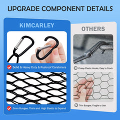 KimCarley collapsible cargo net stores flat when not in use.