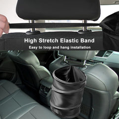 Kincown car trash bin bottom Velcro secures to seats for stability.