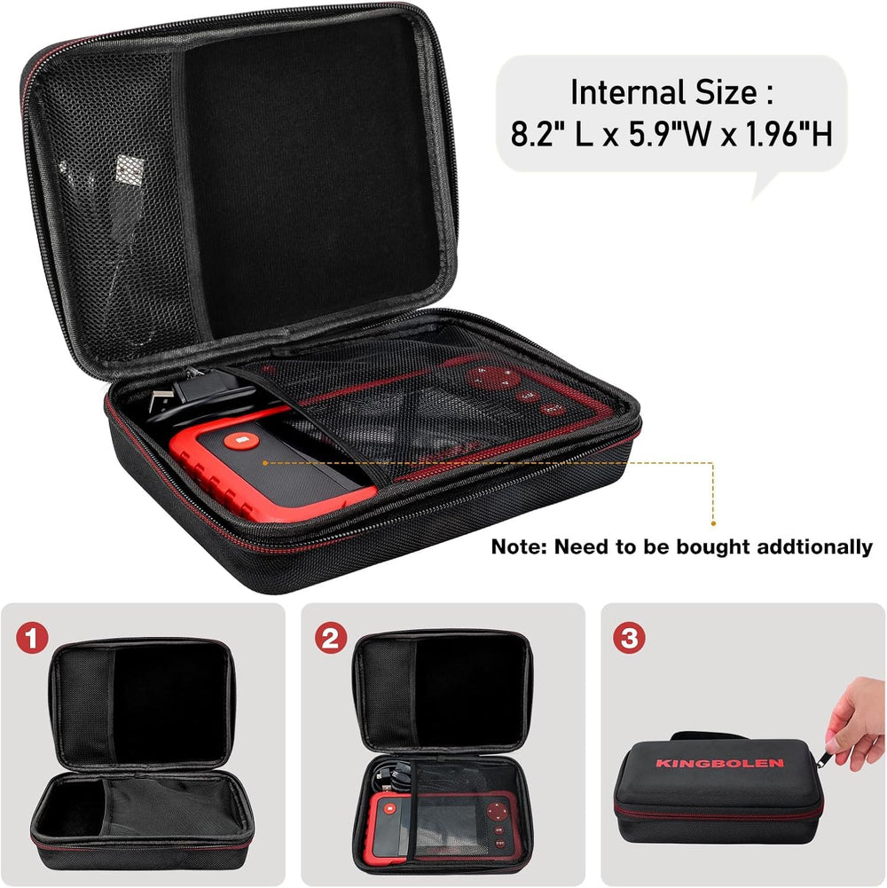 Durable KINGBOLEN 600D Oxford fabric protects OBD2 tools from wear.