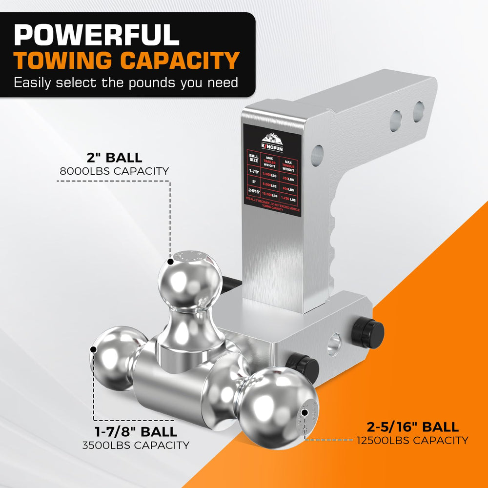 Kingfun aluminum construction highlights rugged durability and corrosion resistance.