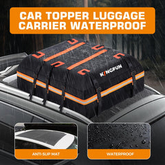Kingfun rooftop cargo bag easy installation for quick trips