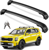 KINGGERI roof rack crossbars front view with lockable aluminum design for Telluride.