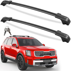 KINGGERI 330LBS crossbar front view securely fits Kia Telluride raised rails