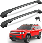 KINGGERI lockable roof rack crossbars installed on a Santa Fe for secure cargo.
