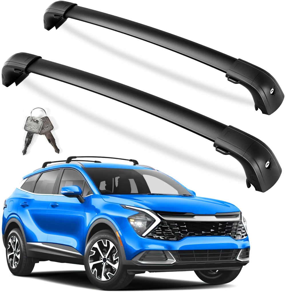KINGGERI roof rack crossbars on Kia Sportage front view showing secure fit