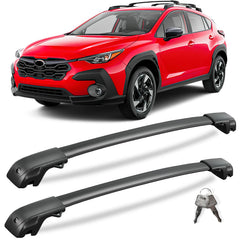KINGGERI roof rack crossbars installed on Subaru Crosstrek for secure cargo transport